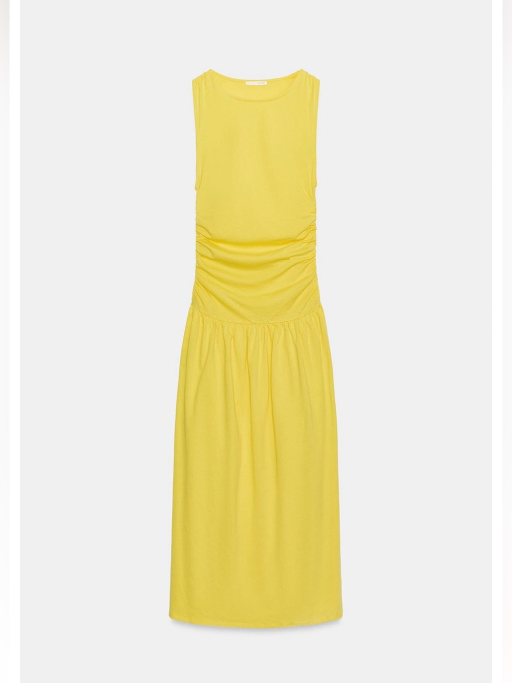 Zara Sleeveless Yellow Draped Long Dress